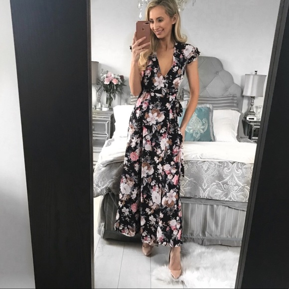 FINAL ONE!!! Floral Print Long Wrap Maxi Dress - Picture 2 of 8